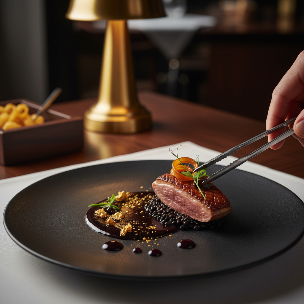 Chef preparando un plato